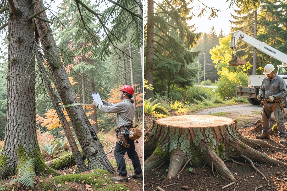 Young tree training in Sumner, Pierce County, WA - Assess canopy condition and pruning objectives