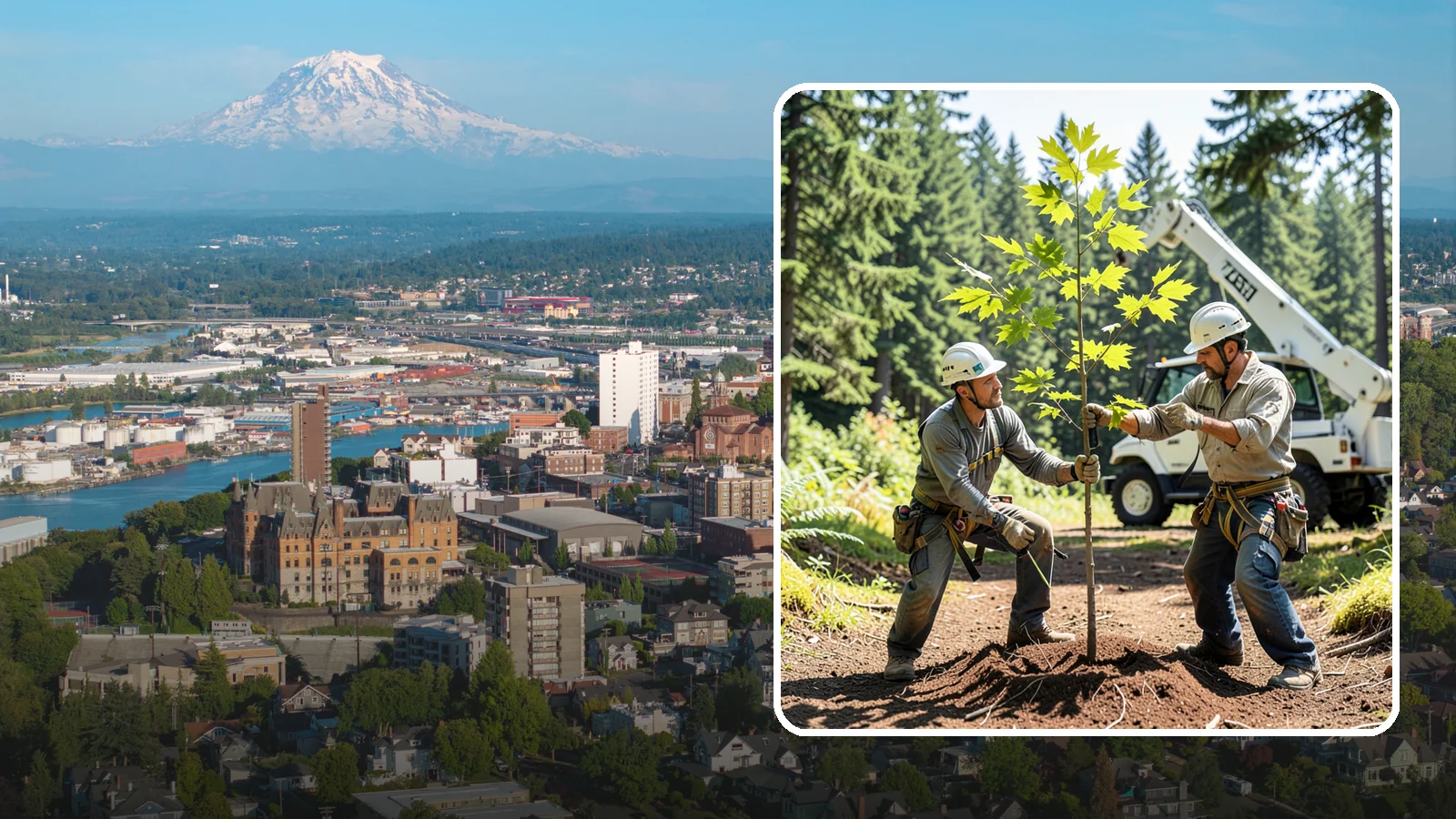 Young tree training in Tacoma, Pierce County, WA - The early structural pruning of young trees.