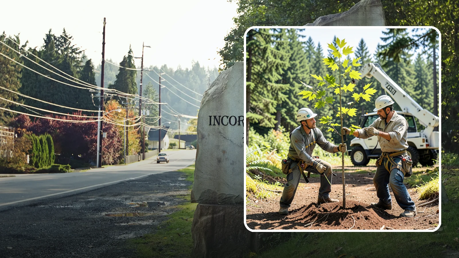 Young tree training in Wilkeson, Pierce County, WA - The early structural pruning of young trees.