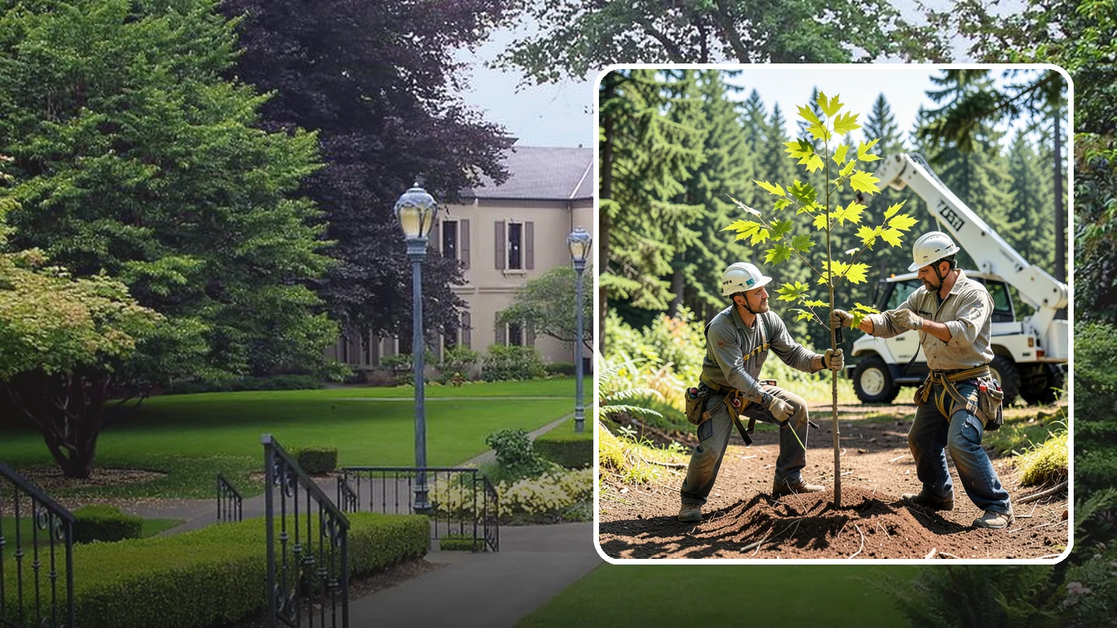 Young tree training in Woodinville, King County, WA - The early structural pruning of young trees.