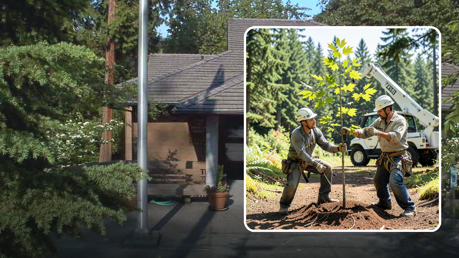 Young tree training in Yarrow Point, King County, WA - The early structural pruning of young trees.